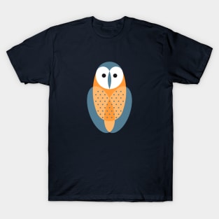 Barn Owl on night blue T-Shirt